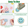 Flat Round with Smiling Face & Daisy Flower Computerized Towel Embroidery Cloth Iron on/Sew on Patches DIY-AR0003-29-4