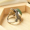 Natural Green Aventurine Adjustable Rings RJEW-I108-02AS-08-3