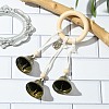 Iron Witch Bells for Door Knob for Protection HJEW-JM02224-4