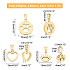 6Pcs 6 Style 304 Stainless Steel Pendants STAS-UN0022-61-5