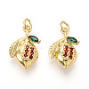 Brass Micro Pave Cubic Zirconia Pendants KK-N265-26G-1