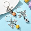 3Pcs Alloy & Wood Keychain KEYC-JKC01187-2