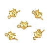Brass Pave Cubic Zirconia Heart Connector Charms KK-P347-02G-2
