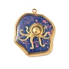304 Stainless Steel Epoxy Resin with Natural Shell and Sequins Inside Pendants STAS-L026-17G-L04-1