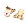 Brass Micro Pave Cubic Zirconia Pendants KK-D420-01G-02-2