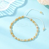 Flat Round Natural Yellow Aventurine Beads Braided Bead Bracelets BJEW-JB13247-03-1