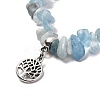 Natural Aquamarine Beads Stretch Bracelet Set for Men Women Girl Gift BJEW-JB06709-14