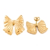 Ion Plating(IP) Bowknot 304 Stainless Steel Stud Earrings for Women EJEW-L272-026G-01-2