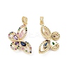 Brass Micro Pave Colorful Cubic Zirconia Pendants KK-E068-VC408-1