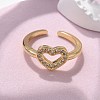 Brass Micro Pave Cubic Zirconia Cuff Finger Rings RJEW-C120-25G-01-2