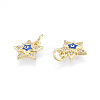 Brass Micro Pave Clear Cubic Zirconia Charms KK-N227-107A-3