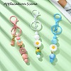 Baking Paint Alloy and Brass Bar Beadable Keychain for Jewelry Making DIY Crafts DIY-YW0007-58F-2