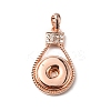 Alloy Rhinestone Hang Snap Base Pendant for Interchangeable Snap Charms Jewelry Making FIND-WH0117-41RG-1