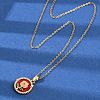 Brass Micro Pave Cubic Zirconia Pendant Neckalces for Women NJEW-C076-01A-G-3