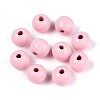 Spray Painted Round Natural Schima Wood Beads WOOD-A018-8mm-05-1