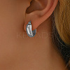 Minimalist European and American Style 201 Stainless Steel Glossy Hoop Earrings for Women PD5223-1