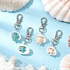 Synthetic Turquoise Starfish Turtle & Shell Pendant Decorations HJEW-JM03178-2