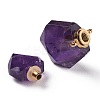 Hexagon Natural Amethyst Perfume Bottle Pendants G-H241-03A-G-3