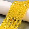 Transparent Electroplate Glass Beads Strands GLAA-F029-4mm-D22-4