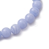 Natural Dyed Blue Lace Agate Beads Stretch Bracelets for Women BJEW-JB11260-4