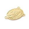 Brass Virgin Miraculous Medal Oval Chandelier Component Links KK-P294-03G-2