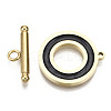 201 Stainless Steel Toggle Clasps X-STAS-R115-14B-G-1