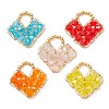 Seed Beads Beaded Charms PALLOY-MZ00334-1