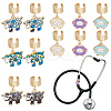 12Pcs 6 Style Alloy Enamel Stethoscope Pendant Decorations HJEW-OC00170-1