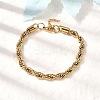 304 Stainless Steel Rope Chain Bracelets for Women BJEW-B140-03G-2