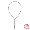 Adjustable 925 Sterling Silver Round Column Magnetic Beaded Necklaces for Women NJEW-A048-03P-3