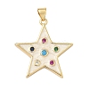 Brass Micro Pave Colorful Cubic Zirconia Enamel Pendants KK-G536-20G-1