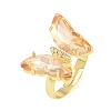 Brass Micro Pave Cubic Zirconia Finger Rings GL-CBA65A8-01G-6