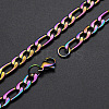 Men's 304 Stainless Steel Figaro Chain Necklaces NJEW-T012-02-66-Q-1
