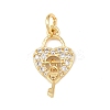 Brass Micro Pave Cubic Zirconia Charms KK-G544-13G-1