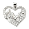 Rack Plating Brass Micro Pave Cubic Zirconia Pendants KK-F869-16P-1