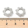 Brass Cubic Zirconia Rondelle European Beads KK-A254-07P-2