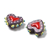 Painted Glass Beads Bumpy Beads Heart X-LAMP-V001-07A-3