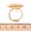 Brass Micro Pave Clear Cubic Zirconia Cuff Ring Components KK-G551-06G-3