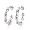 Tarnish Resistant 201 Stainless Steel Half Hoop Earrings LS-EJEW-F257-07P-1