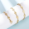 5.5MM 304 Stainless Steel Flower Link Chain Necklaces NJEW-P346-01G-1