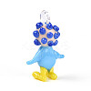 Handmade Lampwork Clown Figurine Pendants LAMP-T025-09M-3