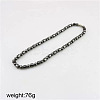Synthetic Magnetic Hematite Column and Round Beaded Nacklaces for Men WA5844-5-1