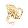 Adjustable Ion Plating(IP) Adjustable 304 Stainless Steel Cuff Open Rings for Women RJEW-N052-23G-1