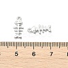 SHEGRACE Brass Micro Pave Cubic Zirconia Fishbone Charms XGR0163P-109P-3