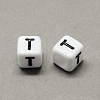 Large Hole Acrylic Letter European Beads SACR-Q103-7mm-01T-2