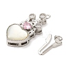 Brass Micro Pave Cubic Zirconia Box Clasps KK-A227-31P-2