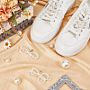 2 Pairs Bowknot ABS Imitation Pearl Shoe Lace Decorations DIY-SP0002-83B-3