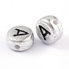 Silver Color Plated Acrylic Horizontal Hole Letter Beads PB43C9070-A-2