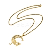201 Stainless Steel Hollow Moon Cat Shaped Pendant Box Chain Necklaces NJEW-M010-06G-2