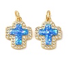 Rack Plating Brass Micro Pave Clear Cubic Zirconia Pendants KK-P268-12A-G-2